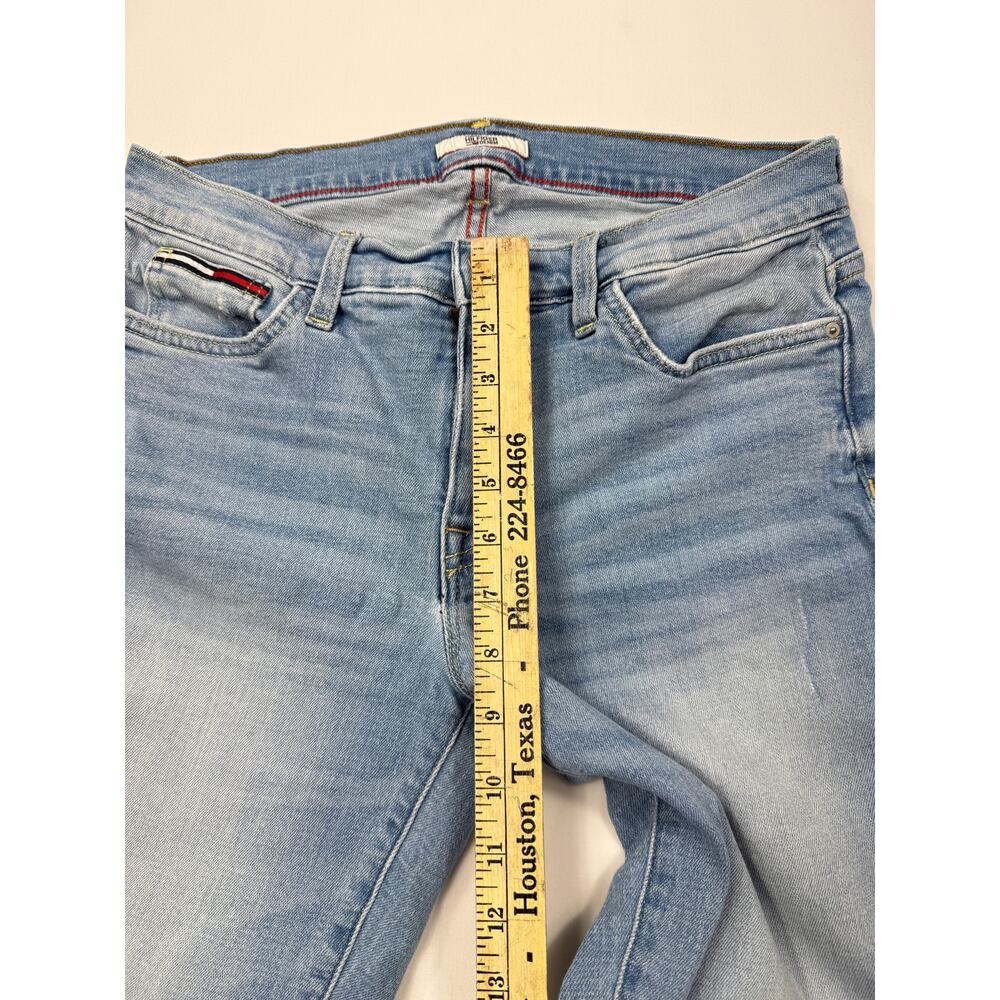 Tommy Hilfiger womens jeans light wash  raw distressed hem high rise Sz 6 - Picture 13 of 16